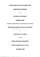 A need analysis for an employee assistance program