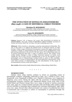 The evolution of hotels in Johannesburg 1890-1948 : a case of historical urban tourism