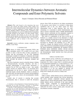 Intermolecular dynamics between aromatic compounds and ester polymeric solvents