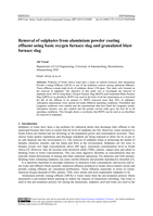 Removal of sulphates from aluminium powder coating effluent using basic oxygen furnace slag and granulated blast furnace slag
