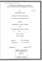 Maximization of learning outcomes through improved human resources management in schools