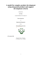 A Model for complex product development using integrated product and support development criteria