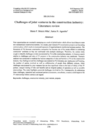 Challenges of joint ventures in the construction industry : literature review