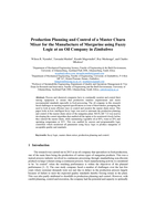 Production planning and control of a master churn mixer for the manufacture of margarine using fuzzy logic at an oil company in Zimbabwe