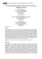 Human capital development (HCD) risks in the African hospitality industry