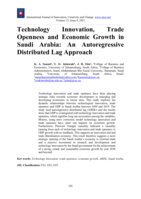 Technology Innovation, trade openness and economic growth in Saudi Arabia : an autoregressive distributed Lag approach
