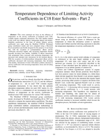 Temperature dependence of limiting activity temperature coefficients in C18 Ester solvents  - part 2