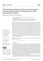 Sustainable harm reduction needle and syringe programs for people who inject drugs : a scoping review of their implementation qualities