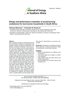 Design and performance evaluation of wood-burning cookstoves for low-income households in South Africa