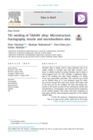 TIG welding of Ti6Al4V alloy: Microstructure, fractography, tensile and microhardness data