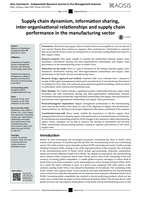 Supply chain dynamism, information sharing, inter-organisational relationships and supply chain performance in the manufacturing sector
