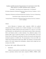 Synthesis and microstructure characterization of in situ formed of Al2O3-TiB2 AMCs particles on AA6061 aluminium matrix composites