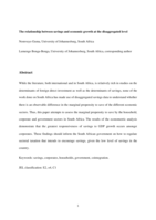 The relationship between savings and economic growth at the disaggregated level