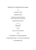Aspects of the biology of Argulus