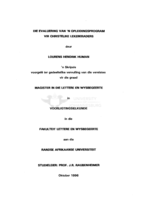 Die evaluering van 'n opleidingsprogram vir Christelike lekeberaders.