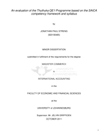 An evaluation of the Thuthuka QE1 Programme based on the SAICA competency framework and syllabus