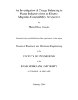 An investigation of charge balancing in planar inductors from an electro-magnetic-compatability perspective