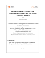 Enhanced beam steering and parameter analysis for switched parasitic arrays