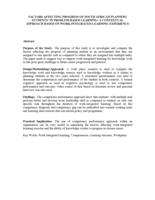 Factors affecting progress of South African planning students' in problem-based learning : a contextual approach based on work integrated learning experience
