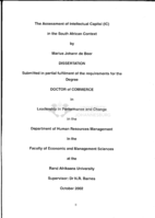 The assessment of intellectual capital (IC) in the South African context