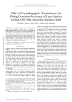 Effect of crystallographic orientation on the pitting corrosion resistance of laser surface melted AISI 304L austenitic stainless steel