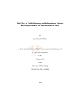 The effect of guided imagery and relaxation on patients receiving treatment for non-metastatic cancer