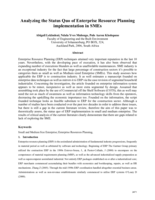 Analyzing the status quo of enterprise resource planning implementation in SMEs