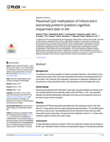 Placental CpG methylation of infants born extremely preterm predicts cognitive impairment later in life