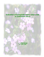 Evaluation of biologically active compounds in Coleonema album