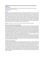 Backdrop of research and innovation in South Africa: implications for fourth industrial revolution