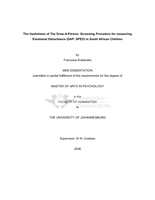 The usefulness of the Draw-A-Person : Screening Procedure for measuring Emotional Disturbance (DAP: SPED) in South African children
