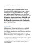 Humanitarian space and security of humanitarian workers : a review