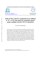 Study of WWγ and W Zγ production in pp collisions at √s = 8 TeV and search for anomalous quartic gauge couplings with the ATLAS experiment
