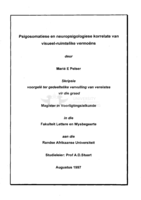 Psigosomatiese en neuropsigologiese korrelate van visueel-ruimtelike vermoëns