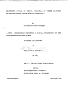 Leadership styles of school principals in three selected secondary schools in the Northern Province