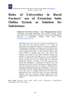 Roles of universities in rural farmers’ use of extension suite online system as solution for subsistence