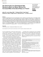 Are extremely low gestational age newborns born to obese women at increased risk of cerebral palsy at 2 years?