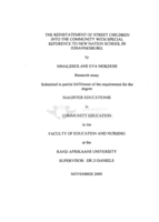 The reinstatement of street children into the community with special reference to New Nation School in Johannesburg
