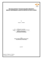 The evaluation of the bus building industry's service performance logistics metrics in South Africa
