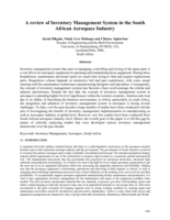 A review of Inventory Management System in the South African Aerospace Industry