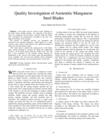 Quality investigation of austenitic manganese steel blades