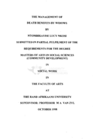 The management of death benefits by widows