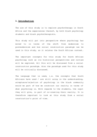 Epistemological consideration: social construction of psychotherapy within the South African context