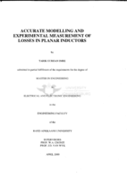 Accurate modelling and experimental measurement of losses in planar inductors