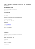 African review of economics and finance 2018 conference proceedings