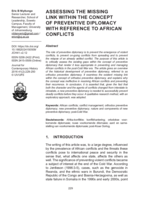Assessing the missing link within the concept of preventive diplomacy with reference to African conflicts
