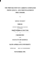 The preparation of carbene complexes from azolyl- and thienyllithium precursors.