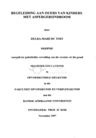 Begeleiding aan ouers van kinders met Aspergersindroom