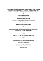 Evidence-based nursing guidelines for prone positioning of adult, ventilated patients