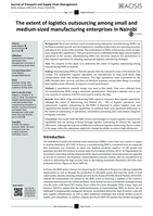 The extent of logistics outsourcing among small and medium-sized manufacturing enterprises in Nairobi